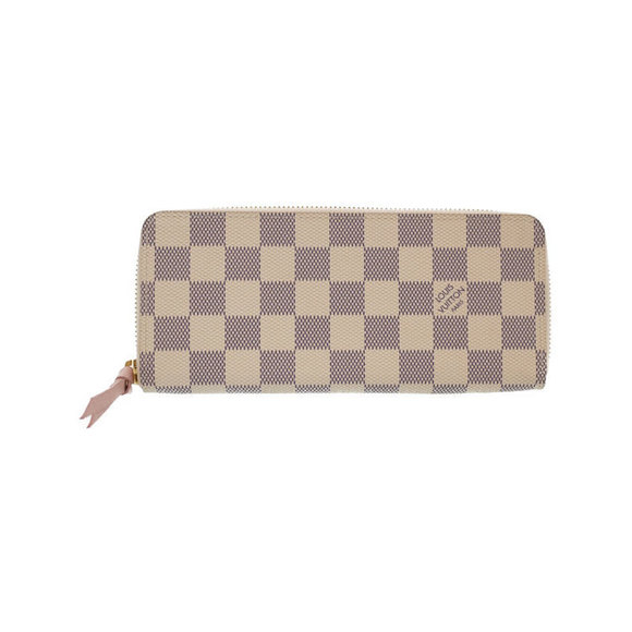 Louis Vuitton Long Zip Damier Wallet Clemence Azur White Portefeuille - Picture 1 of 5